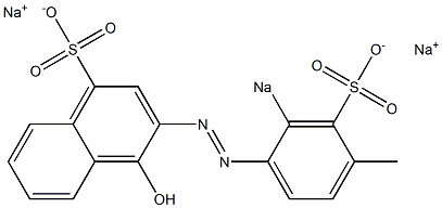 4-Hydroxy-3-[(2-sodiosulfo-4-methylphenyl)azo]naphthalene-1-sulfonic acid sodium salt Structure