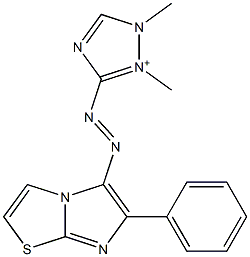 1,2-Dimethyl-3-[(6-phenylimidazo[2,1-b]thiazol-5-yl)azo]-1H-1,2,4-triazol-2-ium Structure