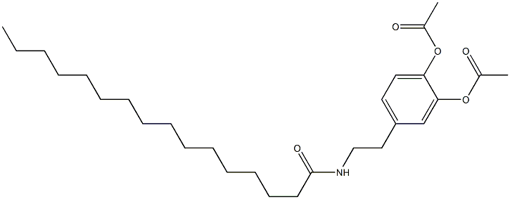 Diacetic acid 4-[2-[hexadecanoylamino]ethyl]-1,2-phenylene ester 구조식 이미지