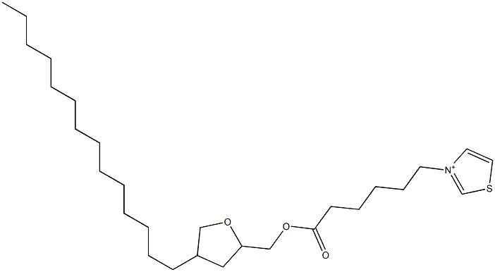 3-[6-[[Tetrahydro-4-tetradecylfuran]-2-ylmethoxy]-6-oxohexyl]thiazolium 구조식 이미지
