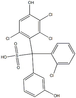 (2-Chlorophenyl)(2,3,6-trichloro-4-hydroxyphenyl)(3-hydroxyphenyl)methanesulfonic acid 구조식 이미지