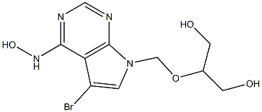 4-Hydroxyamino-5-bromo-7-(2-hydroxy-1-hydroxymethylethoxymethyl)-7H-pyrrolo[2,3-d]pyrimidine Structure