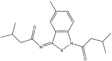 5-Methyl-1-isovaleryl-3(1H)-isovalerylimino-2,1-benzisothiazole 구조식 이미지