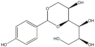 1-O,3-O-(4-Hydroxybenzylidene)-L-glucitol 구조식 이미지
