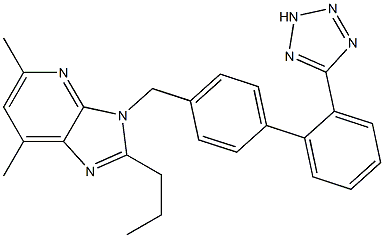 5,7-Dimethyl-2-propyl-3-[[2'-(2H-tetrazol-5-yl)-1,1'-biphenyl-4-yl]methyl]-3H-imidazo[4,5-b]pyridine Structure