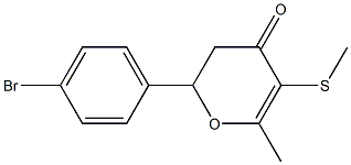 2-(p-Bromophenyl)-6-methyl-5-methylthio-2,3-dihydro-4H-pyran-4-one 구조식 이미지