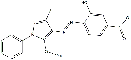 4-(2-Hydroxy-4-nitrophenylazo)-3-methyl-1-phenyl-5-sodiooxy-1H-pyrazole 구조식 이미지