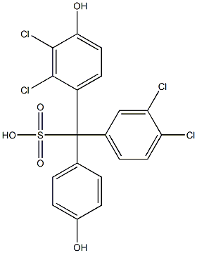 (3,4-Dichlorophenyl)(2,3-dichloro-4-hydroxyphenyl)(4-hydroxyphenyl)methanesulfonic acid Structure