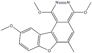 1,4-Dimethoxy-6-methyl-10-methoxy-2,3-diaza-7-oxa-7H-benzo[c]fluorene Structure