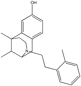 1,2,3,4,5,6-Hexahydro-6,11-dimethyl-3-[2-(o-tolyl)ethyl]-2,6-methano-3-benzazocin-8-ol 구조식 이미지