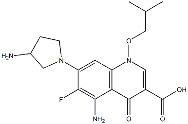 5-Amino-6-fluoro-1-(2-methylpropyloxy)-1,4-dihydro-4-oxo-7-(3-amino-1-pyrrolidinyl)quinoline-3-carboxylic acid Structure