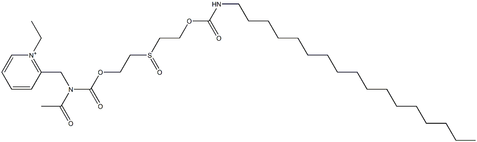 2-[N-Acetyl-N-[2-[2-(heptadecylcarbamoyloxy)ethylsulfinyl]ethoxycarbonyl]aminomethyl]-1-ethylpyridinium 구조식 이미지