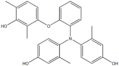 N,N-Bis(4-hydroxy-2-methylphenyl)-2-(3-hydroxy-2,4-dimethylphenoxy)benzenamine 구조식 이미지