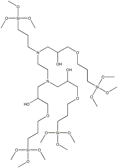 N-[3-(Trimethoxysilyl)propyl]-N,N',N'-tris[2-hydroxy-3-[3-(trimethoxysilyl)propoxy]propyl]ethylenediamine 구조식 이미지