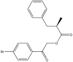 [R,(-)]-2-Benzylpropionic acid 2-(p-bromophenyl)-2-oxoethyl ester Structure