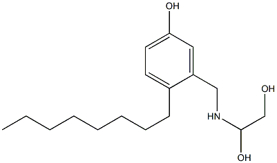 3-[(1,2-Dihydroxyethyl)aminomethyl]-4-octylphenol 구조식 이미지