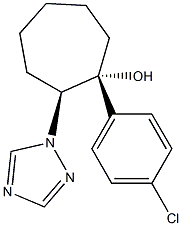 (1R,2S)-1-(4-Chlorophenyl)-2-(1H-1,2,4-triazol-1-yl)cycloheptan-1-ol 구조식 이미지