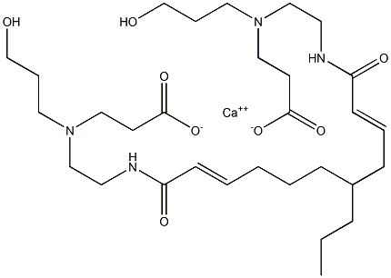 Bis[3-[N-(3-hydroxypropyl)-N-[2-(2-octenoylamino)ethyl]amino]propionic acid]calcium salt Structure