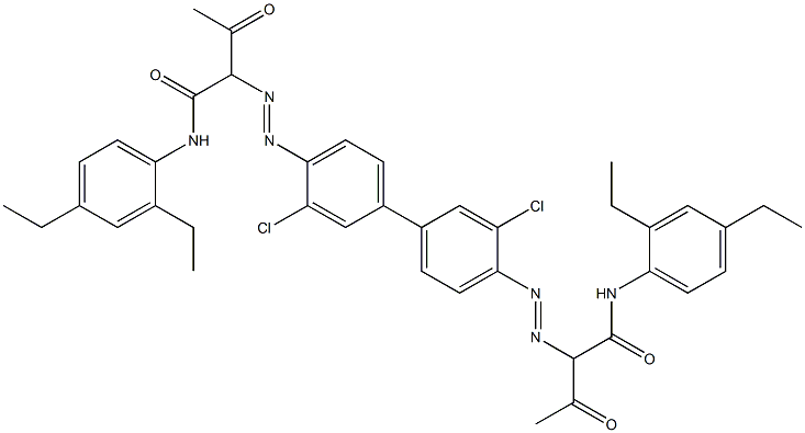 4,4'-Bis[[1-(2,4-diethylphenylamino)-1,3-dioxobutan-2-yl]azo]-3,3'-dichloro-1,1'-biphenyl 구조식 이미지