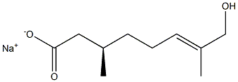 [R,(+)]-8-Hydroxy-3,7-dimethyl-6-octenoic acid sodium salt Structure