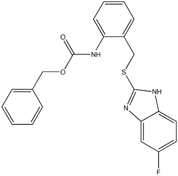 5-Fluoro-2-[[2-[[(benzyloxy)carbonyl]amino]benzyl]thio]-1H-benzimidazole 구조식 이미지