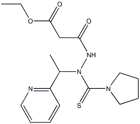 3-Oxo-3-[N-[1-(2-pyridinyl)ethyl]-N'-[1-pyrrolidinyl(thiocarbonyl)]hydrazino]propanoic acid ethyl ester 구조식 이미지