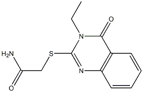 2-(2-Amino-2-oxoethylthio)-3-ethyl-quinazolin-4(3H)-one 구조식 이미지