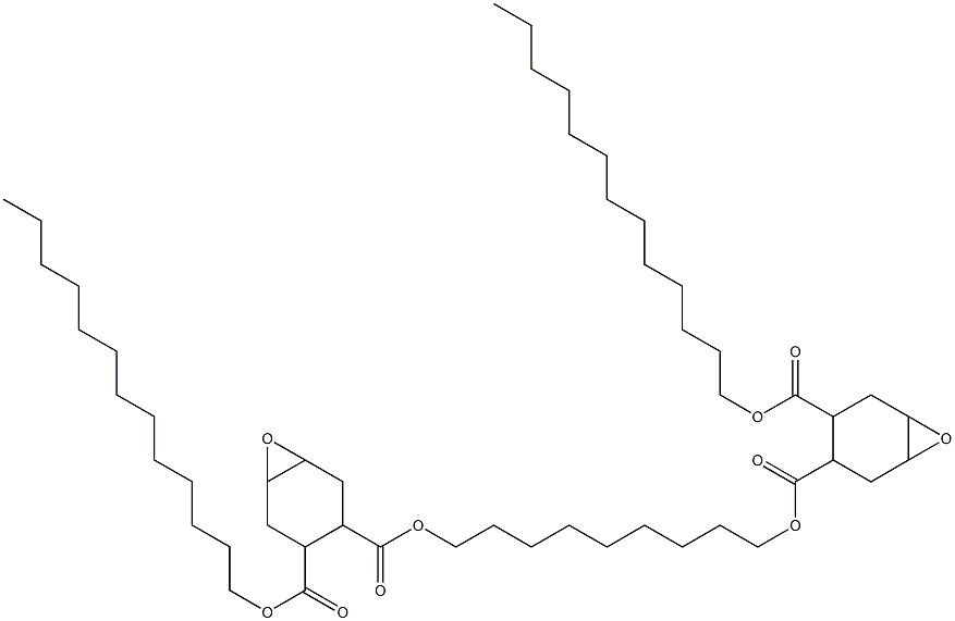 Bis[2-(tridecyloxycarbonyl)-4,5-epoxy-1-cyclohexanecarboxylic acid]1,9-nonanediyl ester Structure