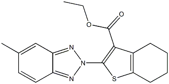 4,5,6,7-Tetrahydro-2-(5-methyl-2H-benzotriazol-2-yl)benzo[b]thiophene-3-carboxylic acid ethyl ester 구조식 이미지