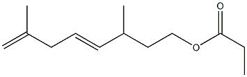 Propionic acid 3,7-dimethyl-4,7-octadienyl ester 구조식 이미지