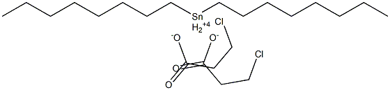 Bis(3-chloropropionic acid)dioctyltin(IV) salt Structure