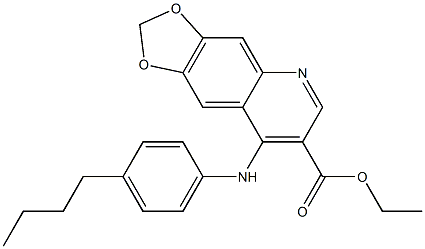 4-[[4-Butylphenyl]amino]-6,7-(methylenedioxy)quinoline-3-carboxylic acid ethyl ester Structure