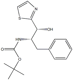 (1R,2S)-2-(tert-Butyloxycarbonylamino)-1-(2-thiazolyl)-3-phenylpropan-1-ol Structure