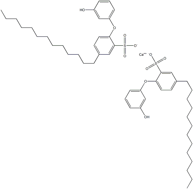 Bis(3'-hydroxy-4-tridecyl[oxybisbenzene]-2-sulfonic acid)calcium salt 구조식 이미지