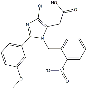 4-Chloro-1-(2-nitrobenzyl)-2-(3-methoxyphenyl)-1H-imidazole-5-acetic acid 구조식 이미지
