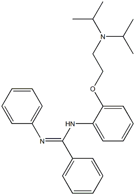 N-[2-[2-(Diisopropylamino)ethoxy]phenyl]-N'-phenylbenzamidine 구조식 이미지