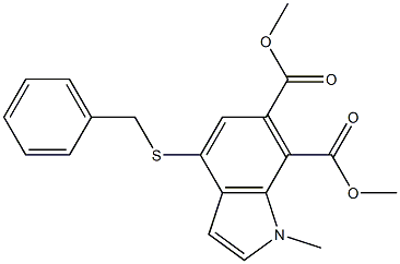 1-Methyl-4-(benzylthio)-1H-indole-6,7-dicarboxylic acid dimethyl ester 구조식 이미지