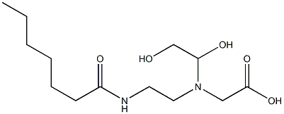 N-(1,2-Dihydroxyethyl)-N-[2-(heptanoylamino)ethyl]aminoacetic acid 구조식 이미지