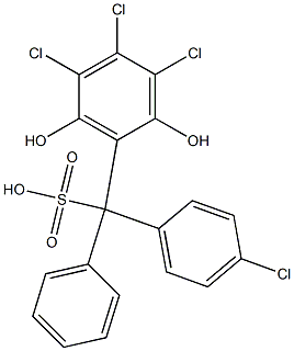 (4-Chlorophenyl)(3,4,5-trichloro-2,6-dihydroxyphenyl)phenylmethanesulfonic acid Structure