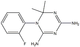 2,4-Diamino-6,6-dimethyl-5,6-dihydro-5-(2-fluorophenyl)-1,3,5-triazine Structure