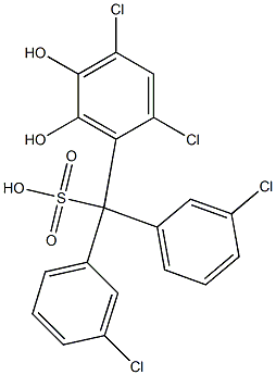 (2,4-Dichloro-5,6-dihydroxyphenyl)bis(3-chlorophenyl)methanesulfonic acid Structure