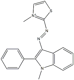 3-Methyl-2-[(1-methyl-2-phenyl-1H-indol-3-yl)azo]thiazol-3-ium Structure