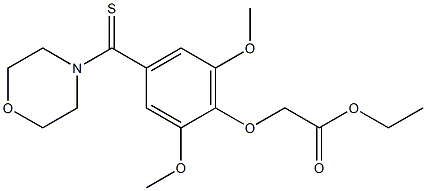 [4-(Morpholinothioxomethyl)-2,6-dimethoxyphenoxy]acetic acid ethyl ester Structure