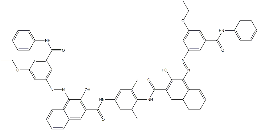 N,N'-(2,6-Dimethyl-1,4-phenylene)bis[4-[[3-ethoxy-5-(phenylcarbamoyl)phenyl]azo]-3-hydroxy-2-naphthalenecarboxamide] Structure