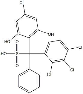 (4-Chloro-2,6-dihydroxyphenyl)(2,3,4-trichlorophenyl)phenylmethanesulfonic acid Structure