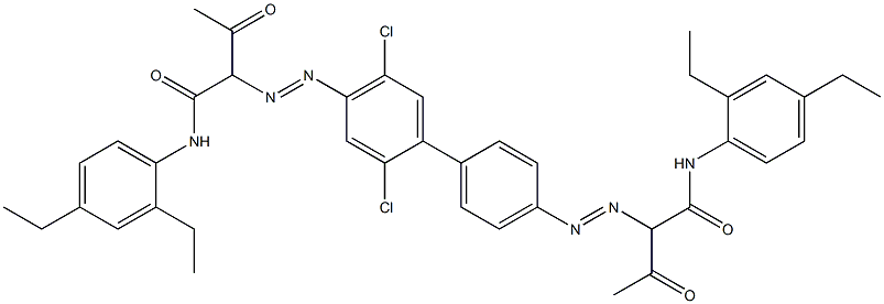 4,4'-Bis[[1-(2,4-diethylphenylamino)-1,3-dioxobutan-2-yl]azo]-2,5-dichloro-1,1'-biphenyl Structure