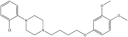 1-(2-Chlorophenyl)-4-[4-(3,4-dimethoxyphenoxy)butyl]piperazine 구조식 이미지