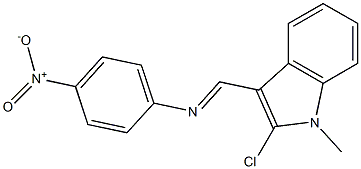 2-Chloro-1-methyl-3-[[(4-nitrophenyl)imino]methyl]-1H-indole 구조식 이미지