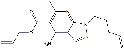 1-(4-Pentenyl)-4-amino-6-methyl-1H-pyrazolo[3,4-b]pyridine-5-carboxylic acid 2-propenyl ester Structure