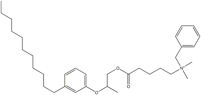 N,N-Dimethyl-N-benzyl-N-[4-[[2-(3-undecylphenyloxy)propyl]oxycarbonyl]butyl]aminium 구조식 이미지